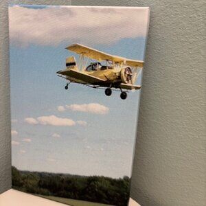 NEW Airplane artwork on canvas - REDUCED! One of a kind! Bedroom/office decor